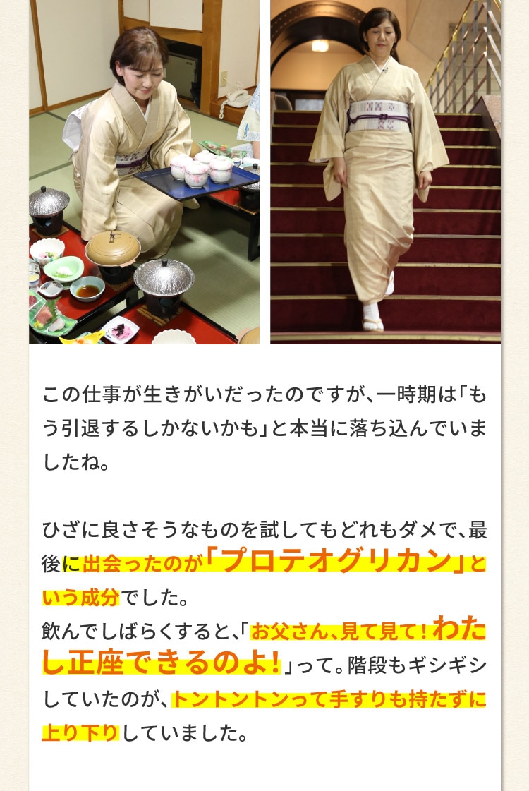 どれを試してもダメで、最後に出会ったのが「プロテオグリカン」という成分でした