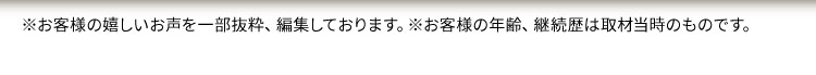 ※お客様の嬉しいお声を一部抜粋、編集しております。