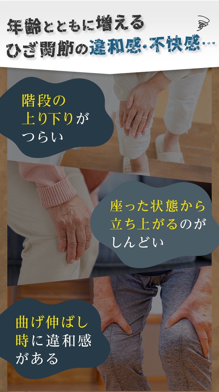 年齢とともに増えるひざ関節の違和感・不快感…プロテオグリカンの軟骨成分の分解抑制作用