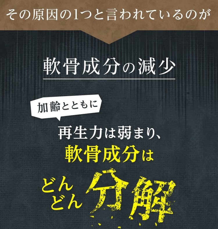 その原因の1つと言われているのが軟骨成分の現象