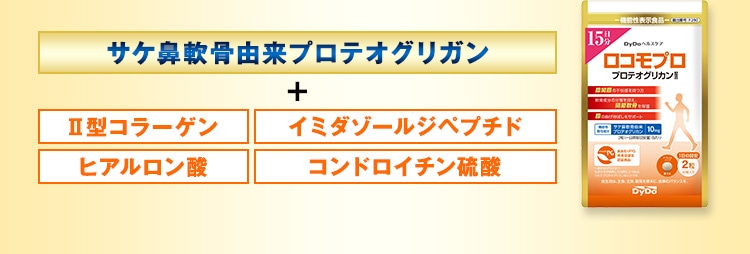 サケ鼻軟骨由来プロテオグリガン Ⅱ型コラーゲン イミダゾールジペプチド ヒアルロン酸 コンドロイチン硫酸