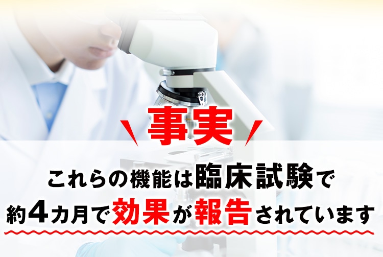 事実 これらの機能は臨床試験で約4カ月で効果が報告されています