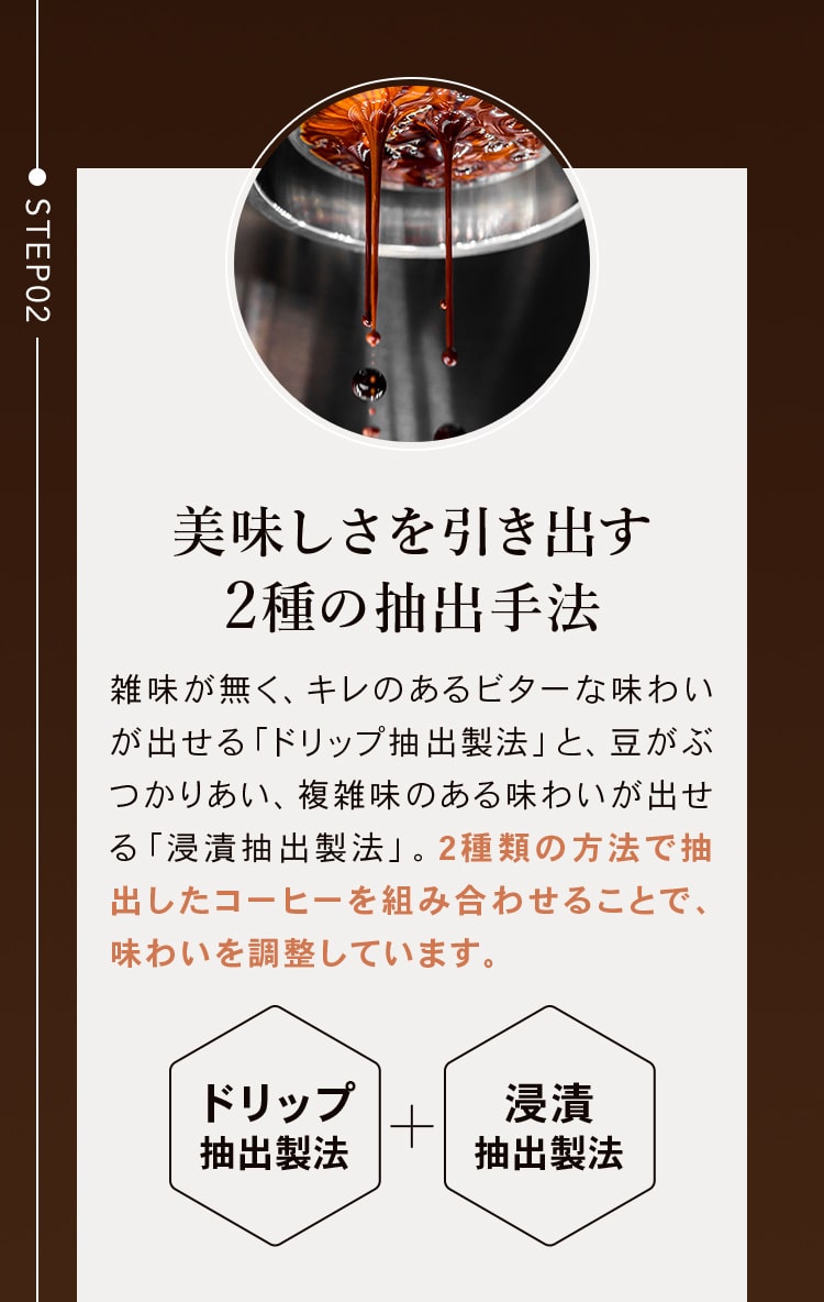 美味しさを引き出す2種の抽出手法