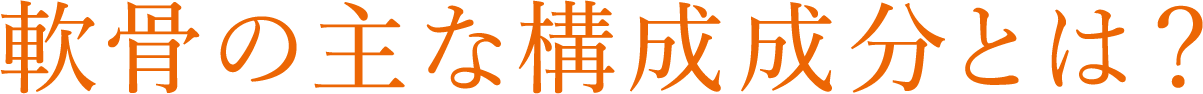 軟骨の主な構成成分とは？