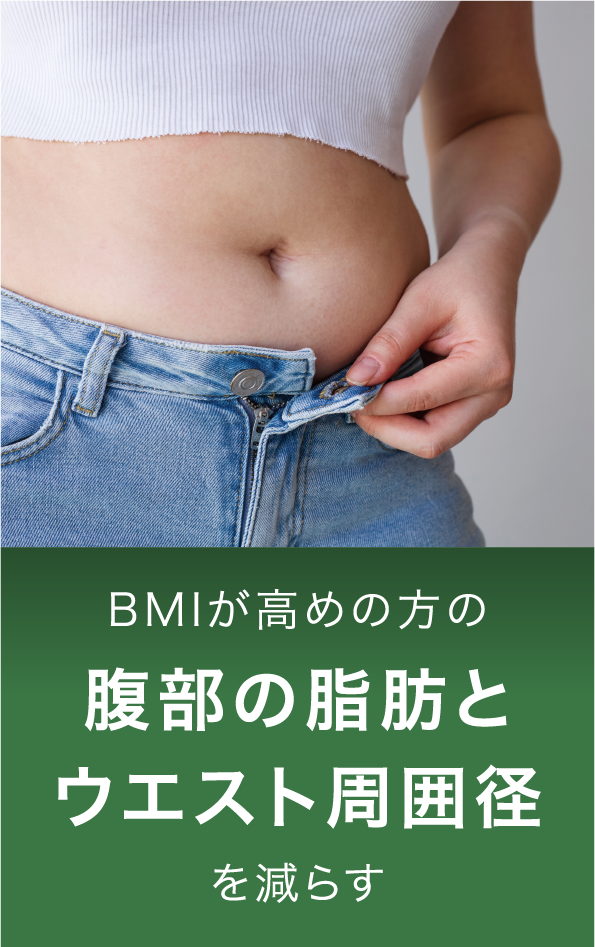 BMIが高めの方の腹部の脂肪とウエスト周囲径を減らす